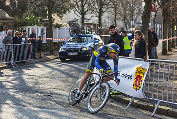 Image showing The Cyclist Christensen Mads- Paris Nice 2013 Prologue in Houill