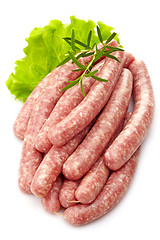 Image showing fresh raw minced meat sausages