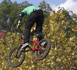 Image showing BMX Biker Airborne