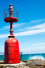 Image showing Small red lighthouse