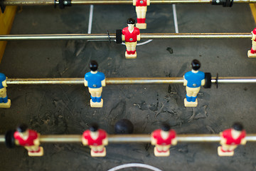 Image showing Old and rundown soccer table game