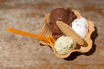 Image showing Italian ice cream in bowl