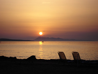 Image showing Sunset over horizon