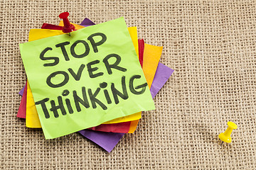 Image showing stop overthinking reminder