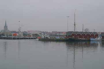 Image showing The harbor in Frederikshavn in Denmark