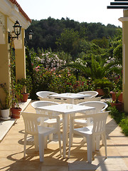 Image showing Tables in the sun