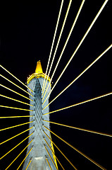 Image showing Detail of suspension bridge