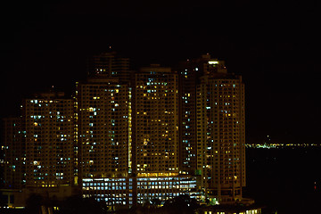 Image showing Apartment buildings at night