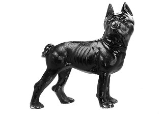 Image showing Victorian Era Black Cast Iron Bulldog Door Stop