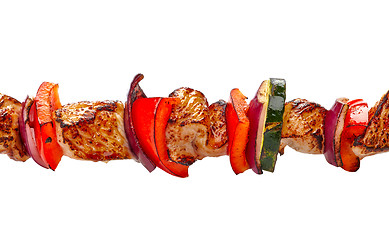 Image showing grilled pork meat and vegetables