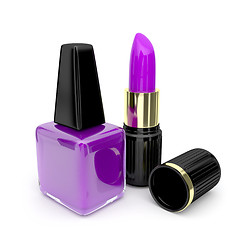 Image showing Nail polish and lipstick