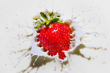 Image showing Strawberry splash