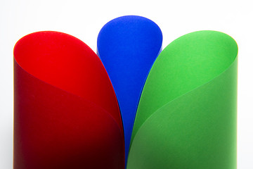 Image showing curved, colored paper