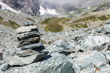 Image showing Path sign on Italian Alps