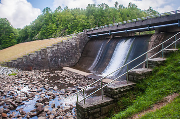 Image showing small basic concrete lake dam