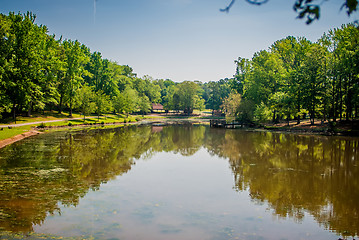 Image showing beautiful day at a city park lake