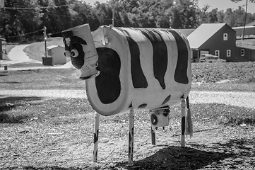 Image showing metal cow on farm