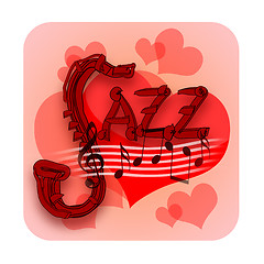 Image showing Jazz music and love hearts