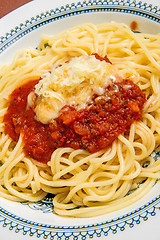 Image showing Spaghetti with tomato sauce