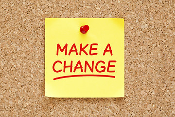 Image showing Make a Change Sticky Note