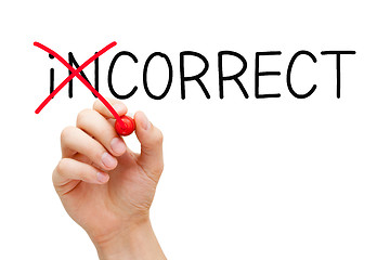 Image showing Correct Not Incorrect