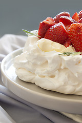 Image showing Strawberry Pavlova