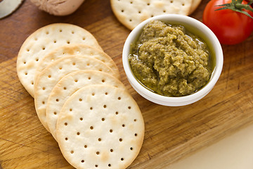 Image showing Olive Pate And Crackers