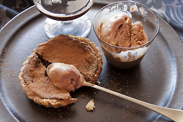 Image showing Caramel Ice Cream and Tart