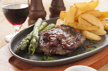 Image showing Steak And Chips