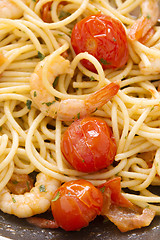 Image showing Tomato And Shrimp Pasta