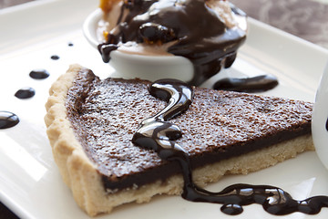 Image showing Tart Slice With Chocolate Sauce