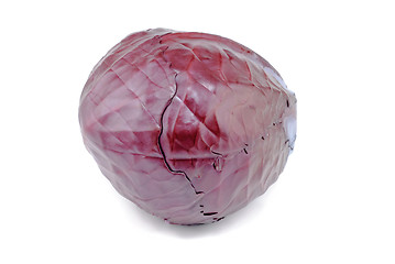 Image showing red cabbage closeup isolated on white 