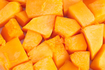 Image showing Slices of pumpkin close up as  background 