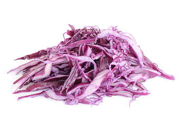 Image showing Sliced violet cabbage isolated on the white background 