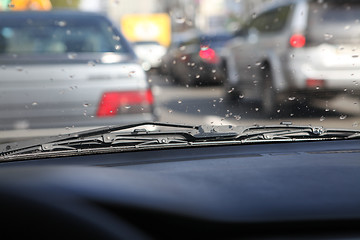Image showing rain drops on windshield