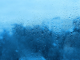 Image showing Water drops on glass