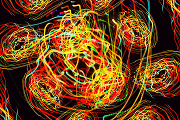 Image showing Abstract pattern of motion lights