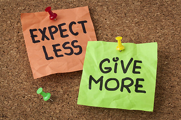 Image showing expect less, give more 