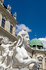 Image showing Baroque sphinx statue bust  Belvedere Castle Vienna Austria Euro