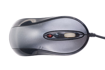 Image showing grey -black laser computer mouse isolated on white background 