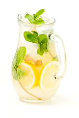 Image showing fresh lemonade from lemon ginger and mint