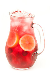 Image showing fresh lemonade from lemon and berries