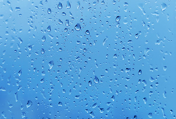 Image showing Drops of water on glass