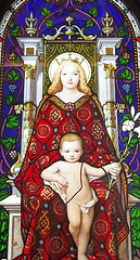 Image showing Mother and Child, stained glass