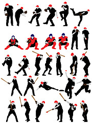 Image showing baseball silhouette set