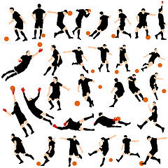 Image showing soccer silhoette set