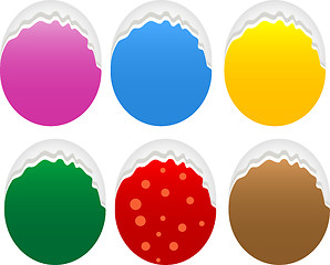 Image showing Torn oval paper stickers label tag set