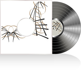 Image showing Black vinyl disc with abstract calligraphic cover