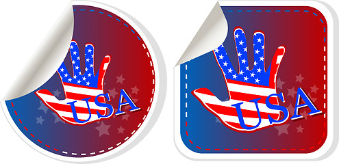 Image showing Set of USA stickers label tag