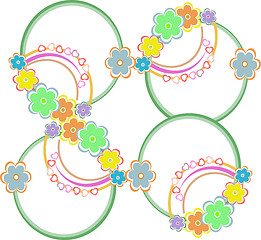 Image showing Seamless background with circles in retro style